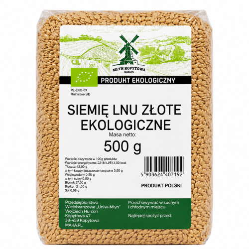 Przejdź do produktu BIO Siemię lniane złote EKOLOGICZNE 500g