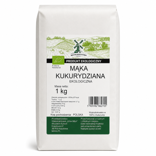 Przejdź do produktu BIO Mąka kukurydziana EKOLOGICZNA 1kg