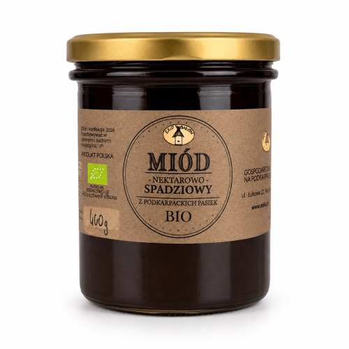 Przejdź do produktu BIO Miód spadziowy ze spadzi jodłowej EKOLOGICZNY 440g
