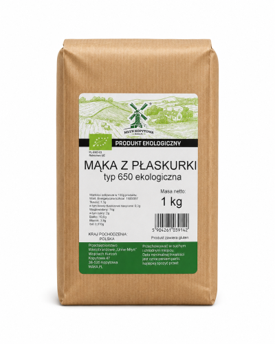Przejdź do produktu BIO Mąka z płaskurki typ 650 EKOLOGICZNA 1kg