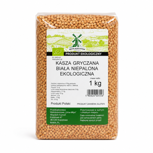 Przejdź do produktu BIO Kasza gryczana biała niepalona EKOLOGICZNA 1kg