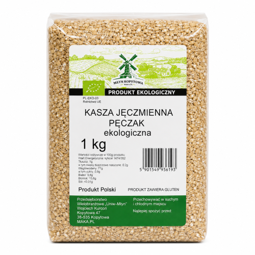 Przejdź do produktu BIO Kasza jęczmienna pęczak EKOLOGICZNA 1kg