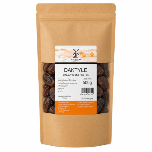 Przejdź do produktu Daktyle suszone bez pestek 500g