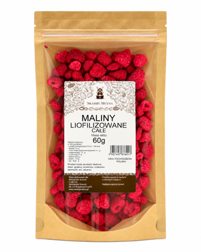 Przejdź do produktu Maliny Liofilizowane Całe 60 g